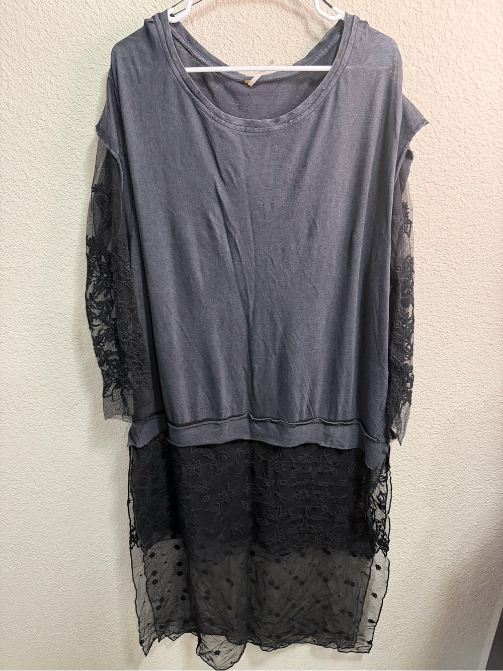 Free People Washed Gray Scoop Neck Tee